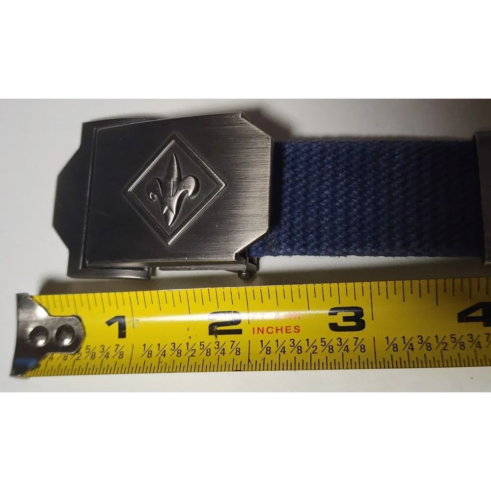 Boy Scouts of America Cub Blue Web Belt Gray Wolf Buckle Metal Sliding Badges